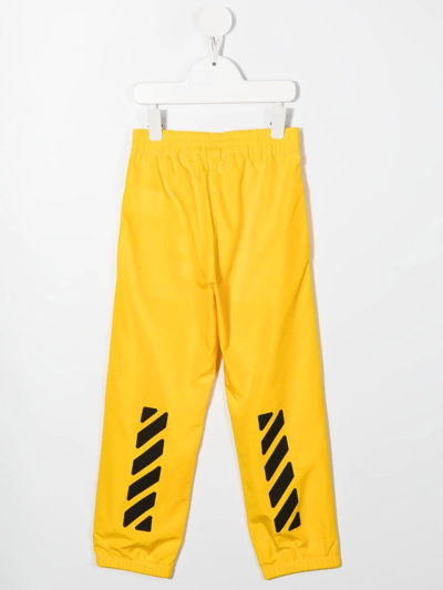 Shop Off-white Logo-print Trousers In Yellow