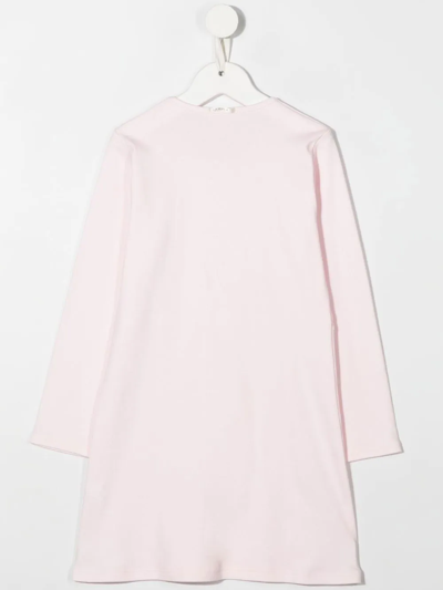 Shop La Perla Bow-detail Lace-trim Pyjama Dress In Pink