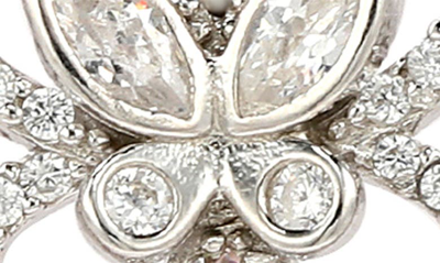 Suzy Levian Cubic Zirconia Butterfly Earrings In White