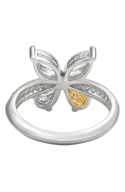 Suzy Levian Sterling Silver & Cz White Butterfly Ring In White