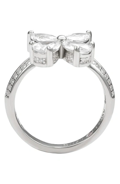 Suzy Levian Sterling Silver & Cz White Butterfly Ring In White