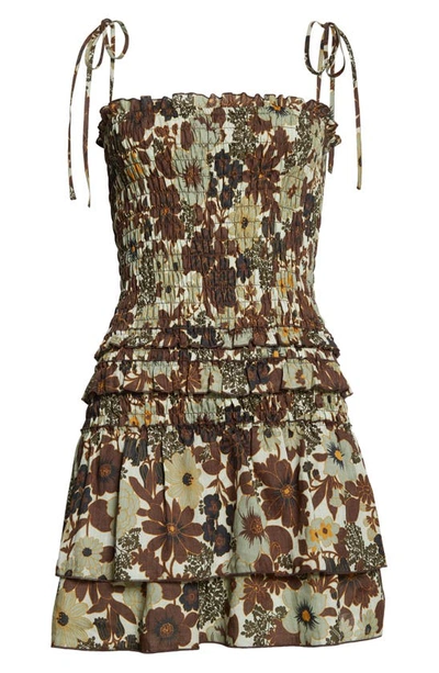 Shop Sir Constantine Floral Tiered Minidress In Constantine Print