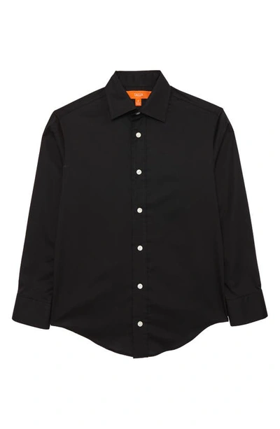 Shop Tallia Kids' Solid Dress Shirt In Black