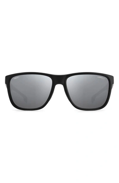 Shop Carrera Eyewear X Ducati 57mm Rectangular Sunglasses In Black Grey / Silver Mirror