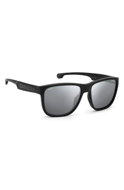 Shop Carrera Eyewear X Ducati 57mm Rectangular Sunglasses In Black Grey / Silver Mirror