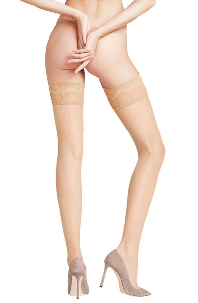 Shop Falke Deluxe 8 Stay-up Stockings In Powder 4069