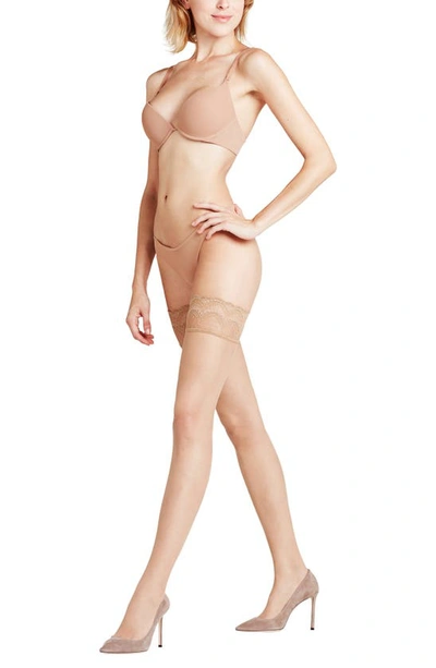 Shop Falke Deluxe 8 Stay-up Stockings In Powder 4069