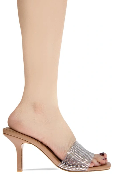 Shop Bcbgeneration Maxari Slide Sandal In Clear/ Tan