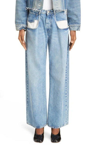 Maison Margiela Straight Leg Jeans With Contrasted Pockets Clothing In Blue