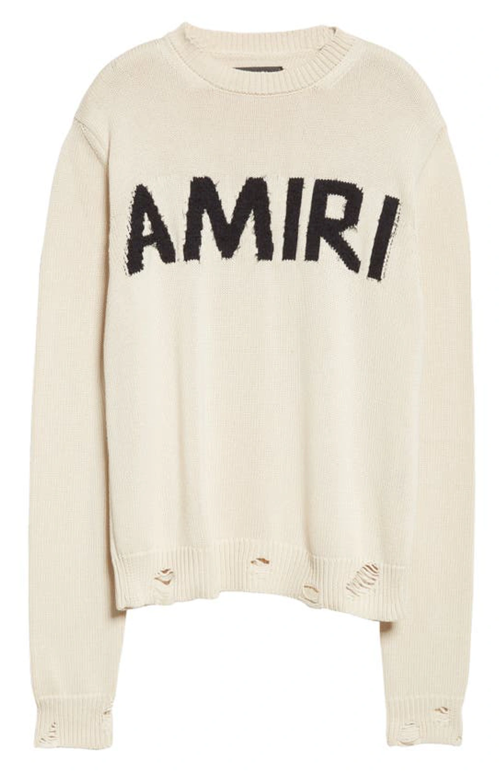 AMIRI Eyelash Logo Crew Sweater ダメージ ニット AMIRI Eyelash Logo Crew Sweater ダメージ ニット