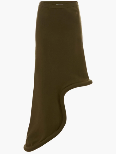 Shop Jw Anderson Bumper-tube Asymmetric Skirt In Green