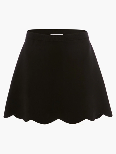 Shop Jw Anderson Scalloped Hem Mini Skirt In Black