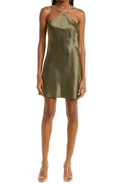 Shop Cult Gaia Minna Halter Neck Satin Minidress In Advieh