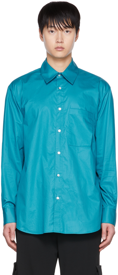 Wooyoungmi Blue Button Up Shirt In Freshgreen 827f