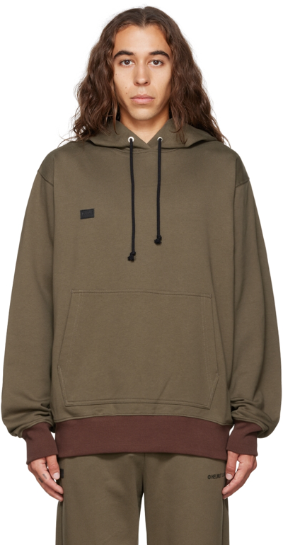 Shop Helmut Lang Khaki Combo Hoodie In Juniper - Fje