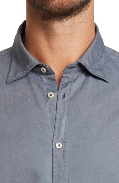 Shop Massimo Alba Watercolor Oxford Cotton Button-up Shirt In Smoke