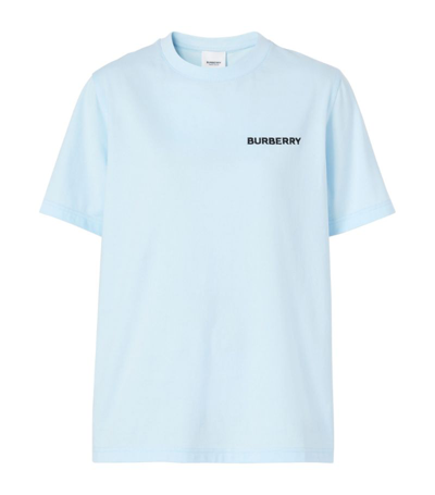 Shop Burberry Cotton Monogram T-shirt In Blue