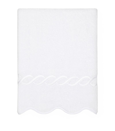 Shop Pratesi Cotton Treccia Hand Towel (50cm X 75cm) In White