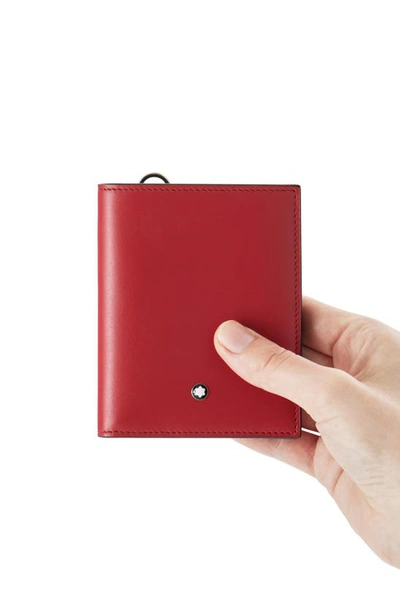 Shop Montblanc Meisterstück Compact Leather Wallet In Coral
