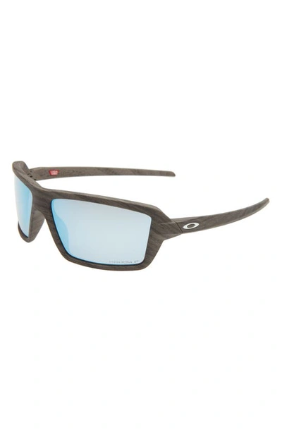Oakley 63mm Polarized Rectangular Sunglasses In Light Wood
