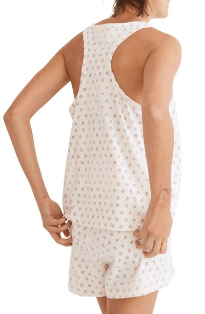 Madewell Flynn Racerback Pajama Tank Top In Antique Cream