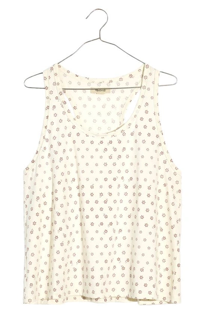 Madewell Flynn Racerback Pajama Tank Top In Antique Cream