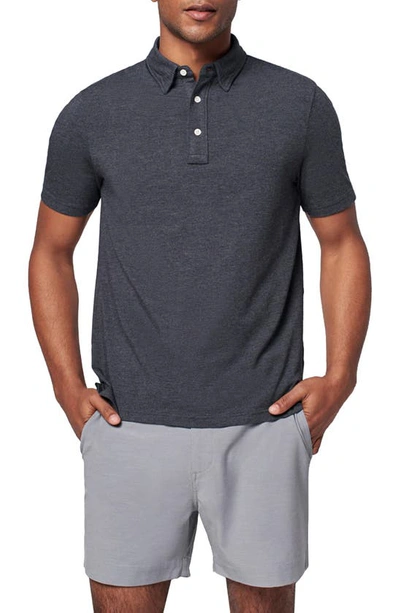 Shop Faherty Movement Polo Shirt In Charcoal