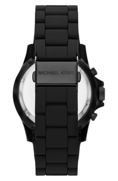 Shop Michael Kors Everest Chronograph Silicone Strap Watch, 45mm In Black