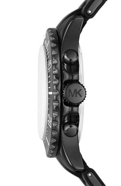 Shop Michael Kors Everest Chronograph Silicone Strap Watch, 45mm In Black