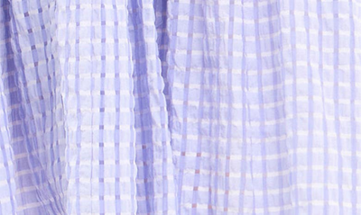 Shop English Factory Gingham Tiered Midi Dress In Lavender