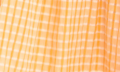 English Factory Gingham Tiered Midi Dress In Orange
