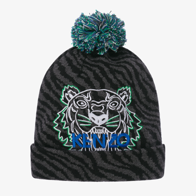 Shop Kenzo Black & Grey Tiger Cotton Hat