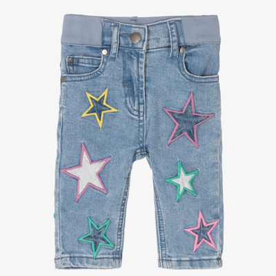 Shop Stella Mccartney Kids Girls Blue Denim Star Jeans