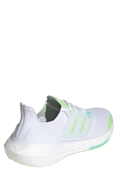 Shop Adidas Originals Ultraboost 22 Running Shoe In White/ White/ Bliss Blue