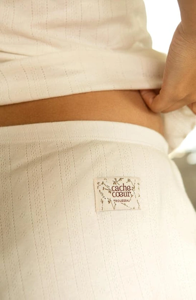 Cache Coeur Organic Cotton Maternity Shorts In Naturel