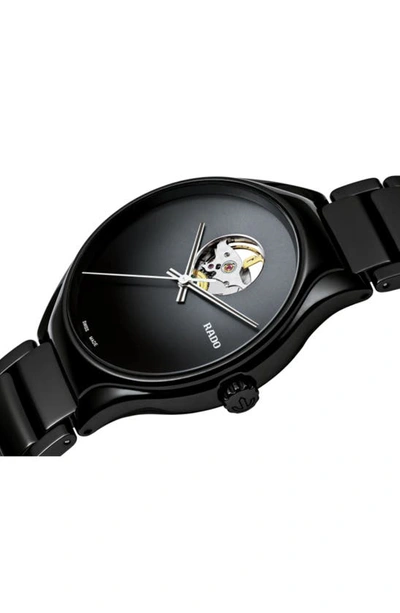 Shop Rado True Secret Ceramic Bracelet Watch, 40mm In Black