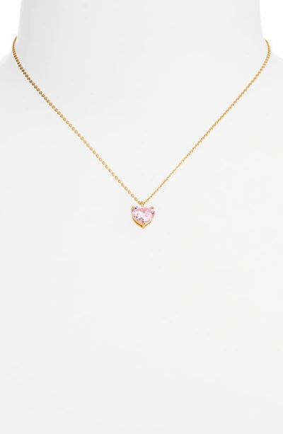 Kate Spade Womens My Love October Heart Cubic Zirconia Pendant Necklace Rose In Rose