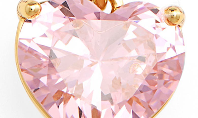 Kate Spade Womens My Love October Heart Cubic Zirconia Pendant Necklace Rose In Rose