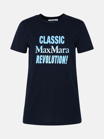 Shop Max Mara Gerard Blue Cotton T-shirt