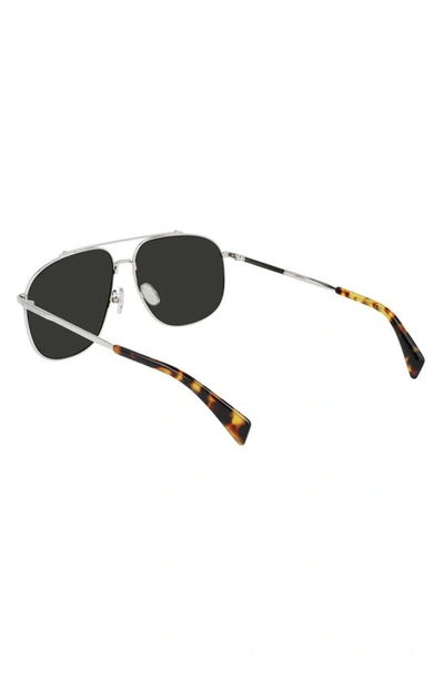 Shop Lanvin 60mm Aviator Sunglasses In Silver/ Green