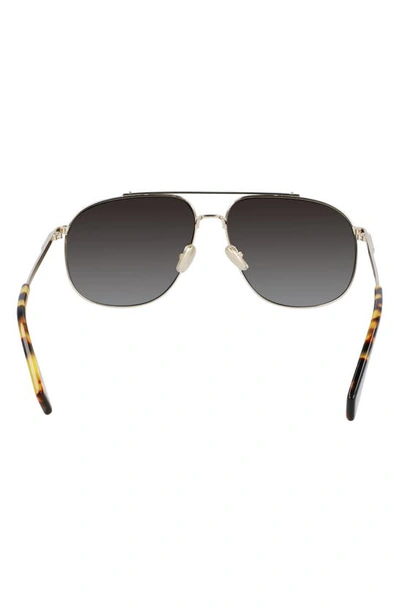 Shop Lanvin 60mm Aviator Sunglasses In Gold/ Gradient Grey