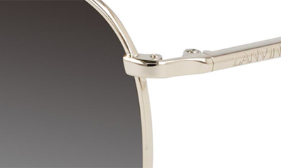 Shop Lanvin 60mm Aviator Sunglasses In Gold/ Gradient Grey