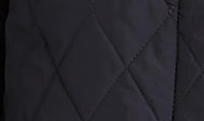 Shop Lauren Ralph Lauren Quilted Crest Hooded Coat In Dark Navy