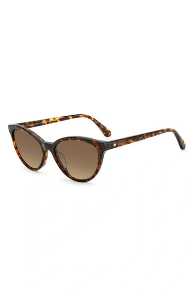 Shop Kate Spade Adeline 55mm Gradient Cat Eye Sunglasses In Havana / Brown Gradient