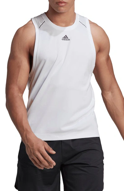 Shop Adidas Originals Hiit Spin Performance Tank In White