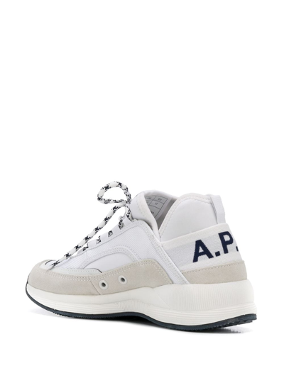 Shop Apc Run Around Sneakers In White