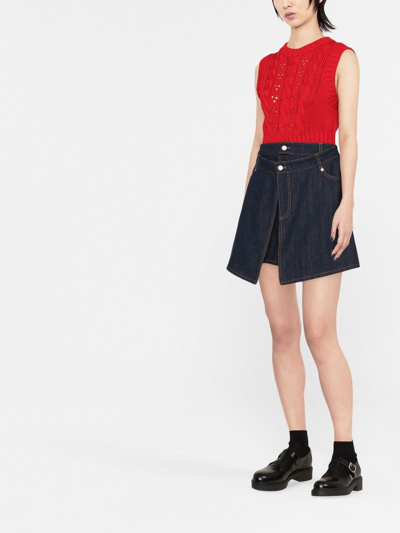Shop Alexander Mcqueen Shorts Con Stampa Trompe L'oeil In Blue