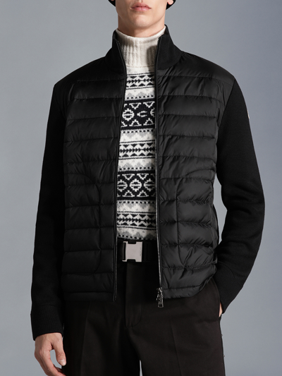 Shop Moncler Cardigan Tricot In Black