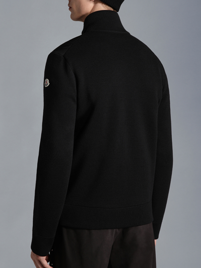 Shop Moncler Cardigan Tricot In Black