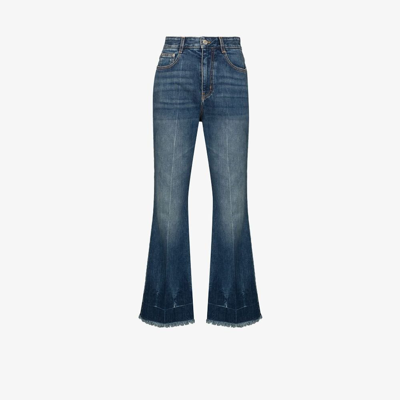 Shop Stella Mccartney Blue Flared Cropped Jeans